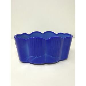 VINTAGE Akro Agate Cobalt Slag Glass Planter Art Deco Vase